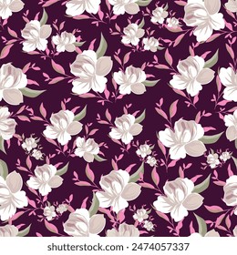 Abstract an embossed blooming bright flower motif arrangement all- over textile design illustration digital image printing factory