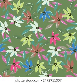 Abstractas y en relieve flor brillante flor flor brillante arreglo todo- sobre textil diseño ilustración digital Imagen de impresión de fábrica