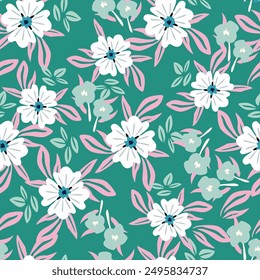 Abstract an embossed blooming bright flower motif arrangement all- over textile design illustration digital image printing factory