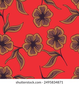 Abstract an embossed blooming bright flower motif arrangement all- over textile design illustration digital image printing factory