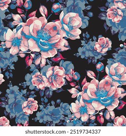 abstract an embossed blooming bright flower motif arrangement all - over textile design illustration digital image printing factory