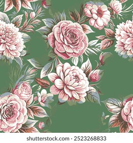 abstract an embossed blooming bright flower motif arrangement all - over textile design illustration digital image printing factory