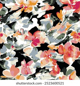 abstract an embossed blooming bright flower motif arrangement all - over textile design illustration digital image printing factory