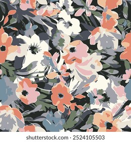 abstract an embossed blooming bright flower motif arrangement all - over textile design illustration digital image printing factory