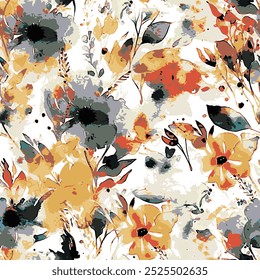 abstract an embossed blooming bright flower motif arrangement all - over textile design illustration digital image printing factory