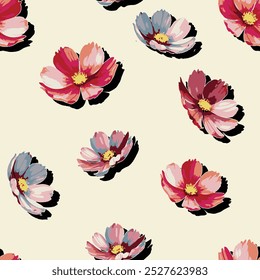 abstract an embossed blooming bright flower motif arrangement all - over textile design illustration digital image printing factory