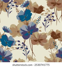 abstract an embossed blooming bright flower motif arrangement all - over textile design illustration digital image printing factory