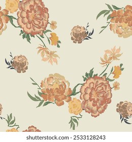 abstract an embossed blooming bright flower motif arrangement all - over textile design illustration digital image printing factory