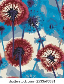 abstract an embossed blooming bright flower motif arrangement all - over textile design illustration digital image printing factory