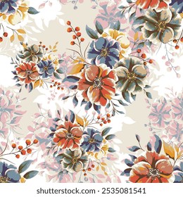 abstract an embossed blooming bright flower motif arrangement all - over textile design illustration digital image printing factory