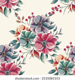 abstract an embossed blooming bright flower motif arrangement all - over textile design illustration digital image printing factory