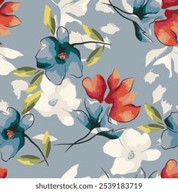 abstract an embossed blooming bright flower motif arrangement all - over textile design illustration digital image printing factory