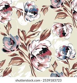 abstract an embossed blooming bright flower motif arrangement all - over textile design illustration digital image printing factory