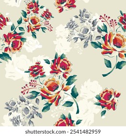 abstract an embossed blooming bright flower motif arrangement all - over textile design illustration digital image printing factory