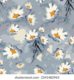 abstract an embossed blooming bright flower motif arrangement all - over textile design illustration digital image printing factory