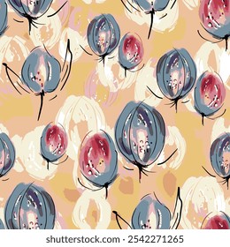 abstract an embossed blooming bright flower motif arrangement all - over textile design illustration digital image printing factory