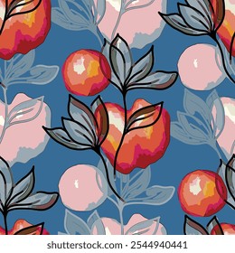 abstract an embossed blooming bright flower motif arrangement all - over textile design illustration digital image printing factory
