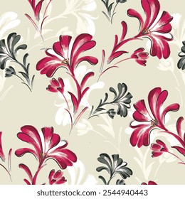 abstract an embossed blooming bright flower motif arrangement all - over textile design illustration digital image printing factory