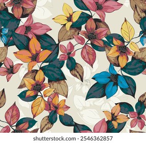 abstract an embossed blooming bright flower motif arrangement all - over textile design illustration digital image printing factory