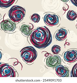 abstract an embossed blooming bright flower motif arrangement all - over textile design illustration digital image printing factory