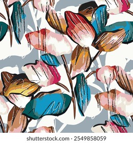 abstract an embossed blooming bright flower motif arrangement all - over textile design illustration digital image printing factory