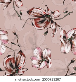 abstract an embossed blooming bright flower motif arrangement all - over textile design illustration digital image printing factory