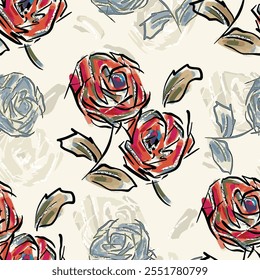 abstract an embossed blooming bright flower motif arrangement all - over textile design illustration digital image printing factory