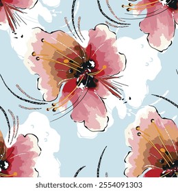 abstract an embossed blooming bright flower motif arrangement all - over textile design illustration digital image printing factory