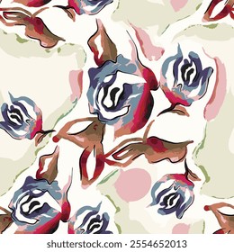 abstract an embossed blooming bright flower motif arrangement all - over textile design illustration digital image printing factory