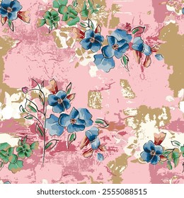 abstract an embossed blooming bright flower motif arrangement all - over textile design illustration digital image printing factory