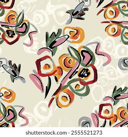 abstract an embossed blooming bright flower motif arrangement all - over textile design illustration digital image printing factory