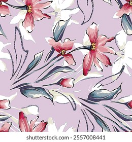 abstract an embossed blooming bright flower motif arrangement all - over textile design illustration digital image printing factory