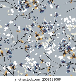 abstract an embossed blooming bright flower motif arrangement all - over textile design illustration digital image printing factory