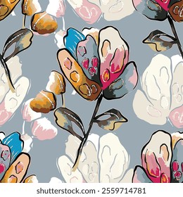 abstract an embossed blooming bright flower motif arrangement all - over textile design illustration digital image printing factory