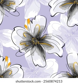 abstract an embossed blooming bright flower motif arrangement all - over textile design illustration digital image printing factory