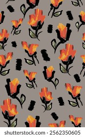 abstract an embossed blooming bright flower motif arrangement all - over textile design illustration digital image printing factory
