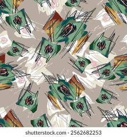 abstract an embossed blooming bright flower motif arrangement all - over textile design illustration digital image printing factory