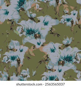 abstract an embossed blooming bright flower motif arrangement all - over textile design illustration digital image printing factory