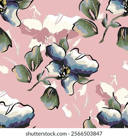 abstract an embossed blooming bright flower motif arrangement all - over textile design illustration digital image printing factory