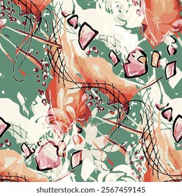 abstract an embossed blooming bright flower motif arrangement all - over textile design illustration digital image printing factory