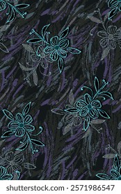 abstract an embossed blooming bright flower motif arrangement all - over textile design illustration digital image printing factory