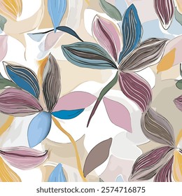 abstract an embossed blooming bright flower motif arrangement all - over textile design illustration digital image printing factory