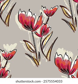 abstract an embossed blooming bright flower motif arrangement all - over textile design illustration digital image printing factory