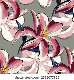 abstract an embossed blooming bright flower motif arrangement all - over textile design illustration digital image printing factory