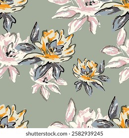 abstract an embossed blooming bright flower motif arrangement all - over textile design illustration digital image printing factory
