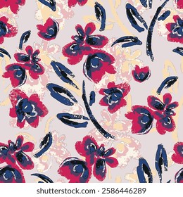 abstract an embossed blooming bright flower motif arrangement all - over textile design illustration digital image printing factory