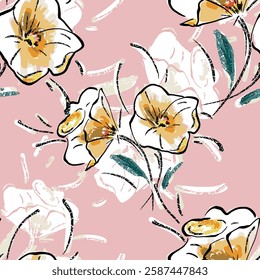 abstract an embossed blooming bright flower motif arrangement all - over textile design illustration digital image printing factory