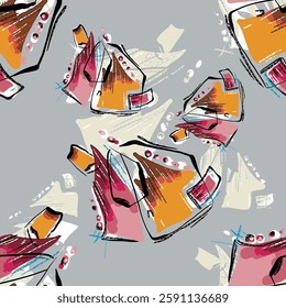 abstract an embossed blooming bright flower motif arrangement all - over textile design illustration digital image printing factory