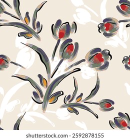 abstract an embossed blooming bright flower motif arrangement all - over textile design illustration digital image printing factory