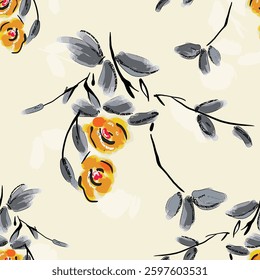 abstract an embossed blooming bright flower motif arrangement all - over textile design illustration digital image printing factory